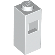 Lego kostka (kostička) 1x1x2 se čtvercovou dírou, bílá (6105912)